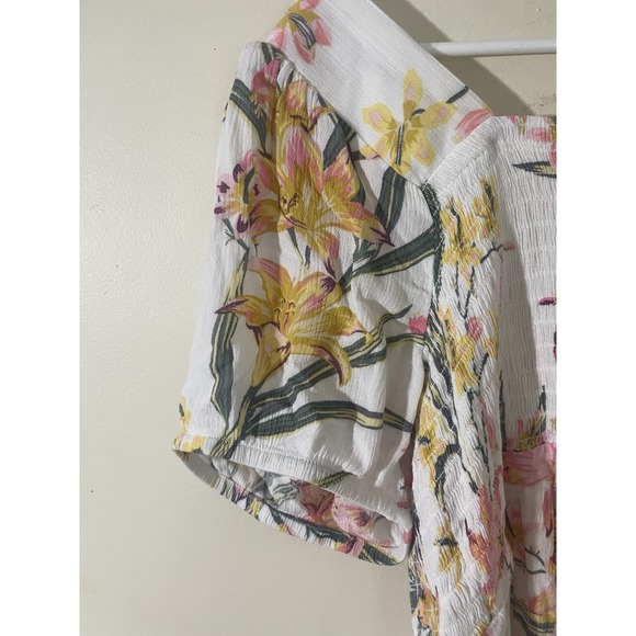 Torrid‎ Floral Crinkle Gauze Babydoll Top Plus Size 2X Coquette Milkmaid Flirty - Picture 4 of 6